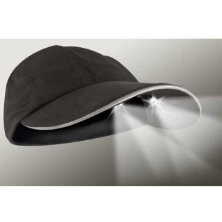 PowerCap Runners Caps 4 LED Unstructured Black Flashlight Hat