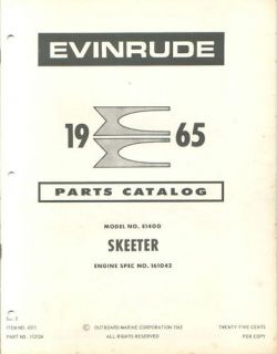 1965 Evinrude Skeeter Snowmobile Parts Catalog