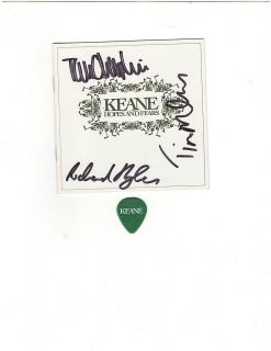 KEANE HOPES AND FEARS SIGNED AUTHOGRAPHED CD BOOKLET AND PROMO GUITAR