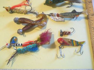 Vintage Lot of Old Fishing Lures Hooks Stuff Wood Metal Fish Help A