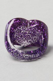Accessories Boutique The Heart Resin Ring in Glitter Purple
