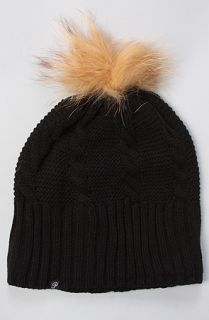 Plush The Faux Fur Pom Pom Hat in Black