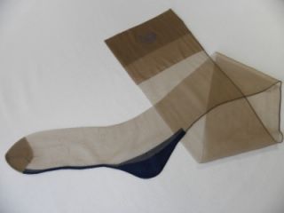  Sapphire Blue Foot Fancy Seamed Vintage Nylon Stockings 11 35