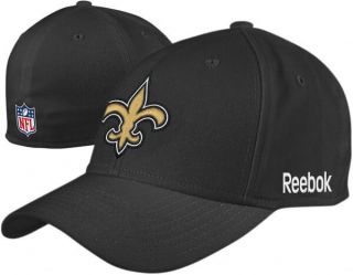  Orleans Saints Hat Cap Reebok OSFA Black Flex Fit NFL Authentic & NEW