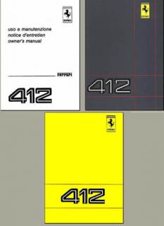 Ferrari 412 Owners Manuals Technical Info 1986 & 1988