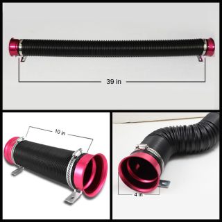 360° FLEXIBLE COLD AIR INTAKE PIPE DUCT TUBE W/ 2 STAINLESS MOUNTING