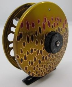  Brown Trout Finish Solid Back Fly Fishing Reel New Walnut Knob