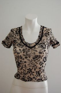 Womens Ann Ferriday Lacy Floral Top Blouse One Size