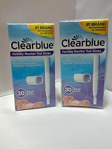 CLEARBLUE FERTILITY MONITOR TEST STICKS 2 BOXES OF 30 CLEAR BLUE FREE