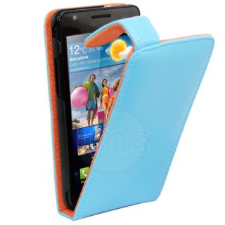 Blue Flip Leather Case Cover for Samsung Galaxy S2 I9100