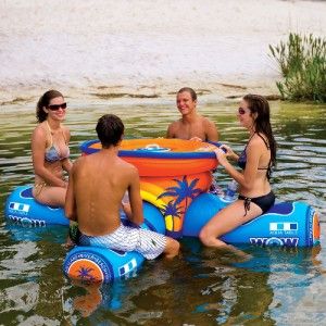 WOW Aqua Table Lake Picnic Table Island Lounge Raft Float Towable New