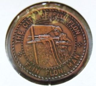 Flin Flon Man Copper Capital of Manitoba Souvenir Coin Copper Medal