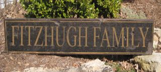 Fitzhugh Family Name Sign Personalized Lastname Painted Wooden Sign
