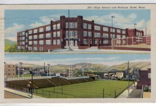 MT Butte High School and Football Stadium Postcard