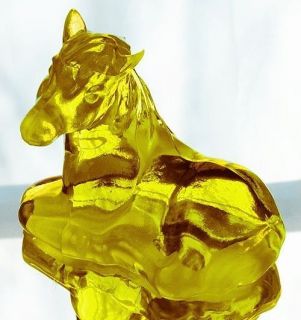 Fenton Horse Foal Figurine in Buttercup Glass