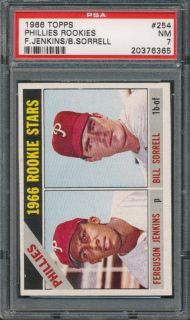 1966 Topps 254 Phillies Rookies Ferguson Jenkins PSA NM 7 6365