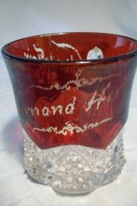 Ruby Red Flash Glass Worlds Fair Cup 1904 St Louis MO