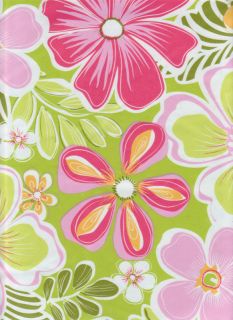 This beautiful vinyl tablecloth features large colorful flowers