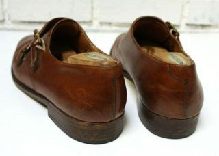 Salvatore Ferragamo Mens Double Monk Strap Shoes Oxford Cap Toe Paris