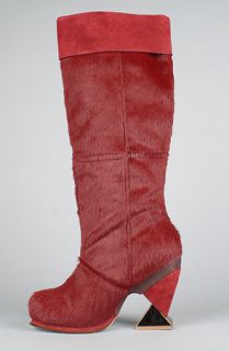 Irregular Choice The Wills Kate Boot in Red Pony