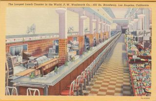 WOOLWORTH LUNCH COUNTER ~ 421 So. Broadway, LOS ANGELES ~ c1940