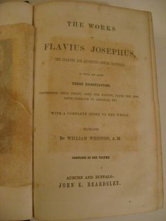 Circa 1830 Works of Flavius Josephus Jewish Historian