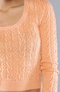 Free People The Cable Guy Cropped Pullover Sweater in Sunset Heather
