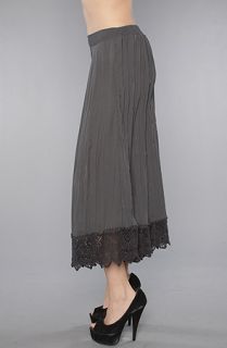 Free People The Sheer Crinkle Gaucho in Washed Black