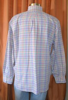 Faconnable Long Sleeve Purple Red Pink White Cotton Checkered Shirt