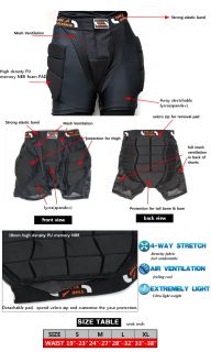 Protective Padded Shorts Gear Hip Protection Armour Guard Ski