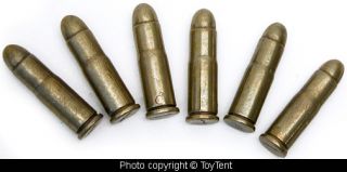 Set of Six Dummy 38 Caliber Bullets for Toy Gun