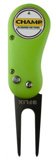 Authentic Green Champ Flix Golf Switchblade Divot Tool + Ball Marker