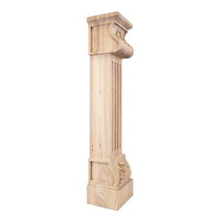 Acanthus Fluted Wood Fireplace Mantel Corbel with Shell Detail 8 x 7