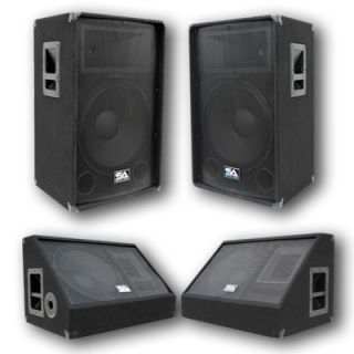 NEW Pair 15 PA SPEAKERS & 15 Inch FLOOR MONITORS  Band