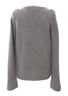 Iro Grey Embellished Cashmere Blend V Neck Sweater Small