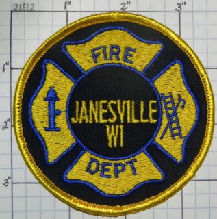 Wisconsin City of Janesville Fire Dept Patch