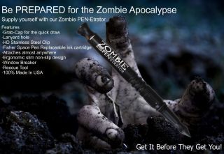 KZ Zombie Pen Etrator Rescue Tool Pen w Fisher Space Replaceable Ink