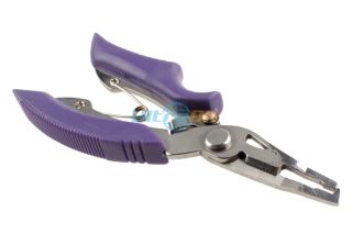 New Gear Curved Stainless Purple Fishing Hook Plier Scissor Fisherman