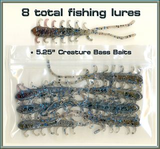 BASS BAITS New Soft Plastic CREATURE Fishing Worms FREE SHIPPING