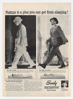 1958 Sealy Posturepedic Mattress Man Posture Sleep Ad