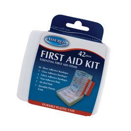 First Aid Kit 42 Piece Small Car Purse Office Assured