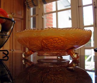 Fenton Water Lily Poinsettia Marigold Carnival Glass Master Ice Bowl