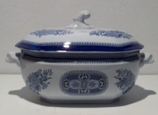 spode blue fitzhugh large tureen with lid fine stone