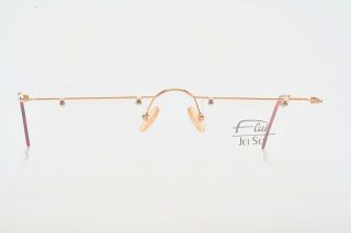 Flair Jet Set Rimless Shiny Golden Reading Glasses Made in Germany L9K