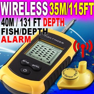 Wireless Sonar Fish Finder Portable Fishfinder Alarm 40M 131ft Depth