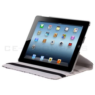 360 Rotating Beauty PU Leather Case Cover with Swivel Stand for iPad 4