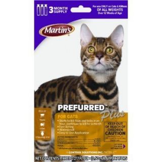 Prefurred Plus Cat Flea Tick Spot Drops 3 Month Supply Fipronil 9 8