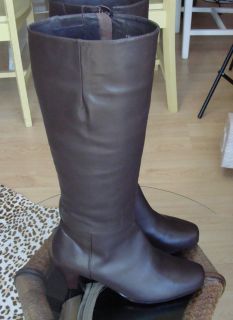 FITZWELL WOMENS BROWN LEATHER BOOTS SZ 7 5 WIDE NEW SOFT LEATHER