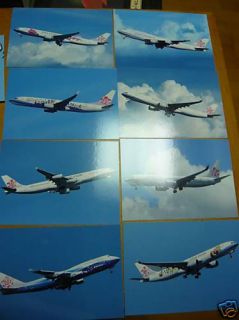 Taiwan China Airlines Fleet Full 8 Postcards Set RARE