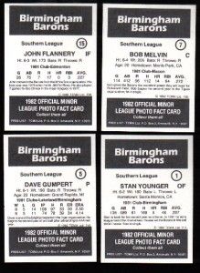1982 TCMA Birmingham Barons Team Complete Set Flannery